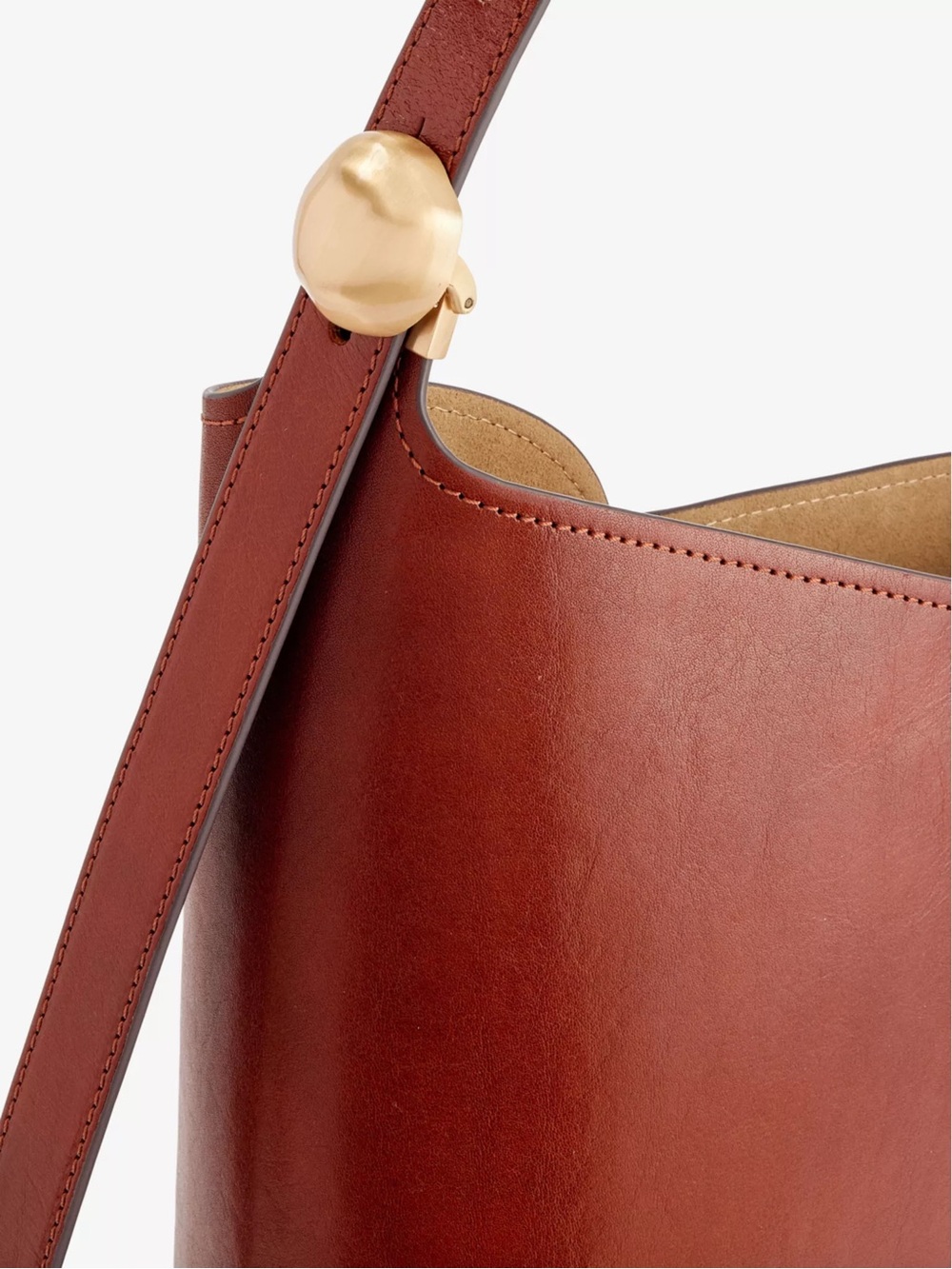 Cult Gaia Aldari Leather Shoulder Bag Cognac Brown - Picture 3 of 15